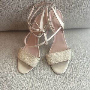 Kate Spade Ivory Glitter Dress Sandals